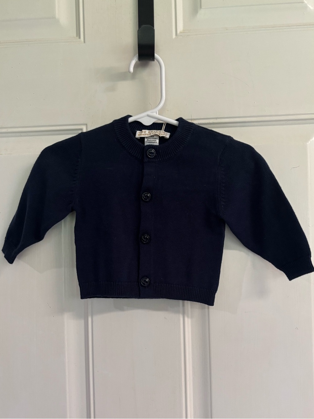 NWT 0/6M The Beaufort Bonnet Company Nantucket Navy Cambridge Cardigan. RT 48